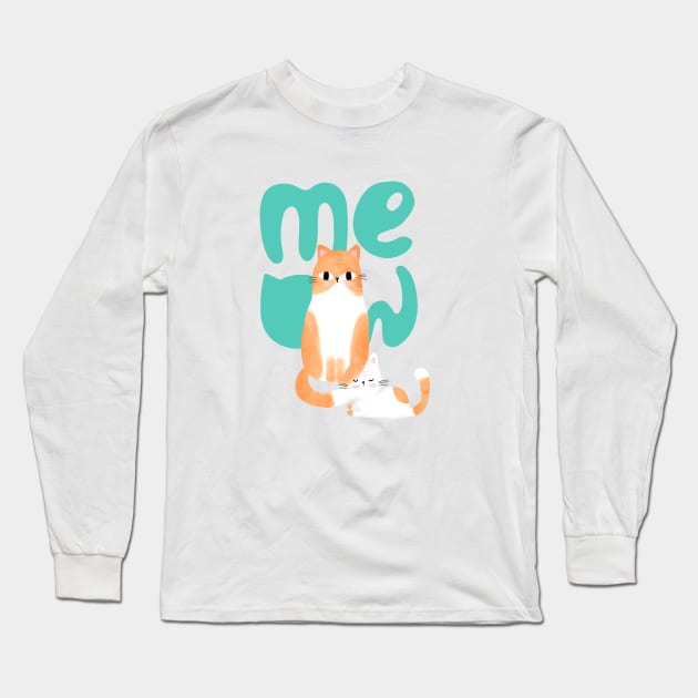 Orange Tabby Cats Long Sleeve T-Shirt by JileeArt